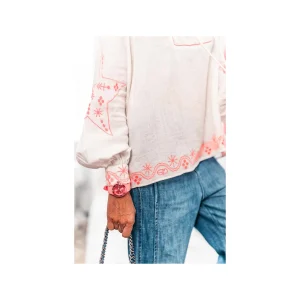 Grungemama Blouse Alima Blanc/rose