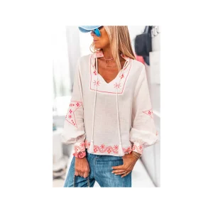 Grungemama Blouse Alima Blanc/rose