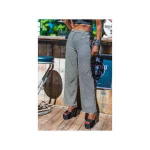 Grungemama Pantalon Stripe Noir / Blanc