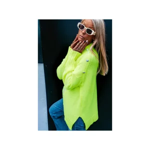 Grungemama Pull Kiss Jaune Fluo