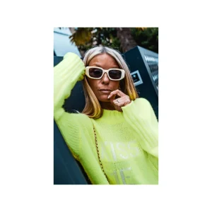 Grungemama Pull Kiss Jaune Fluo