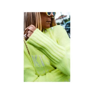 Grungemama Pull Kiss Jaune Fluo