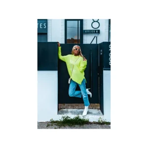 Grungemama Pull Kiss Jaune Fluo