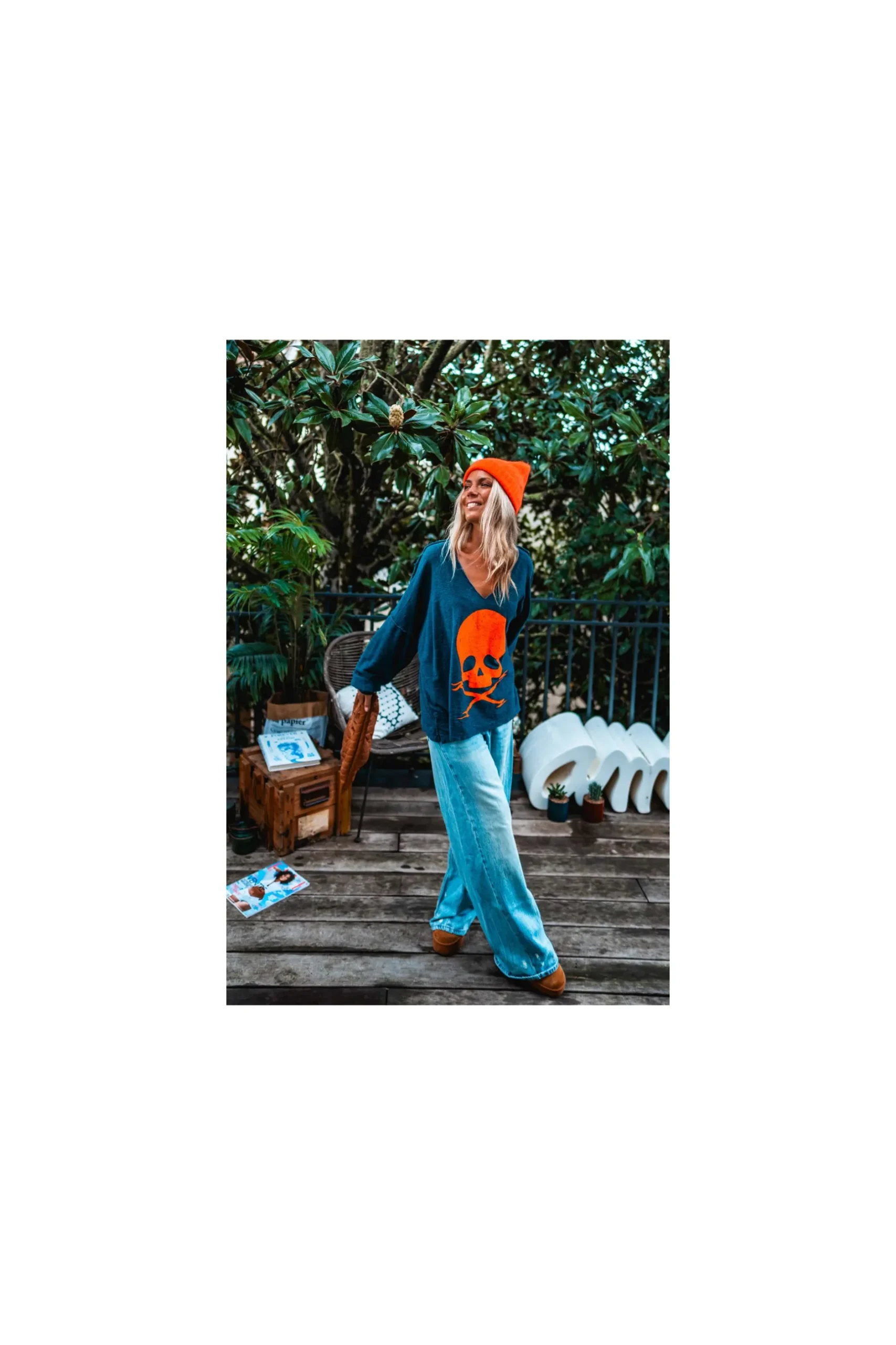 sweat_banditas_skully_mar_8.webp Grungemama Sweat Banditas Skully Marine/orange