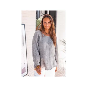 Grungemama Sweat-Blouse Banditas Jika Gris